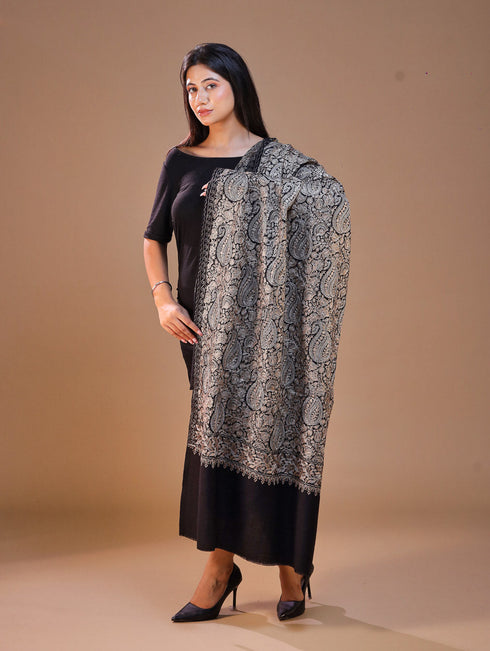 Women's Aari Embroidery Wool Shawl